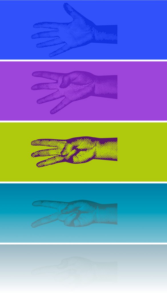 hands representing generations 1-5
