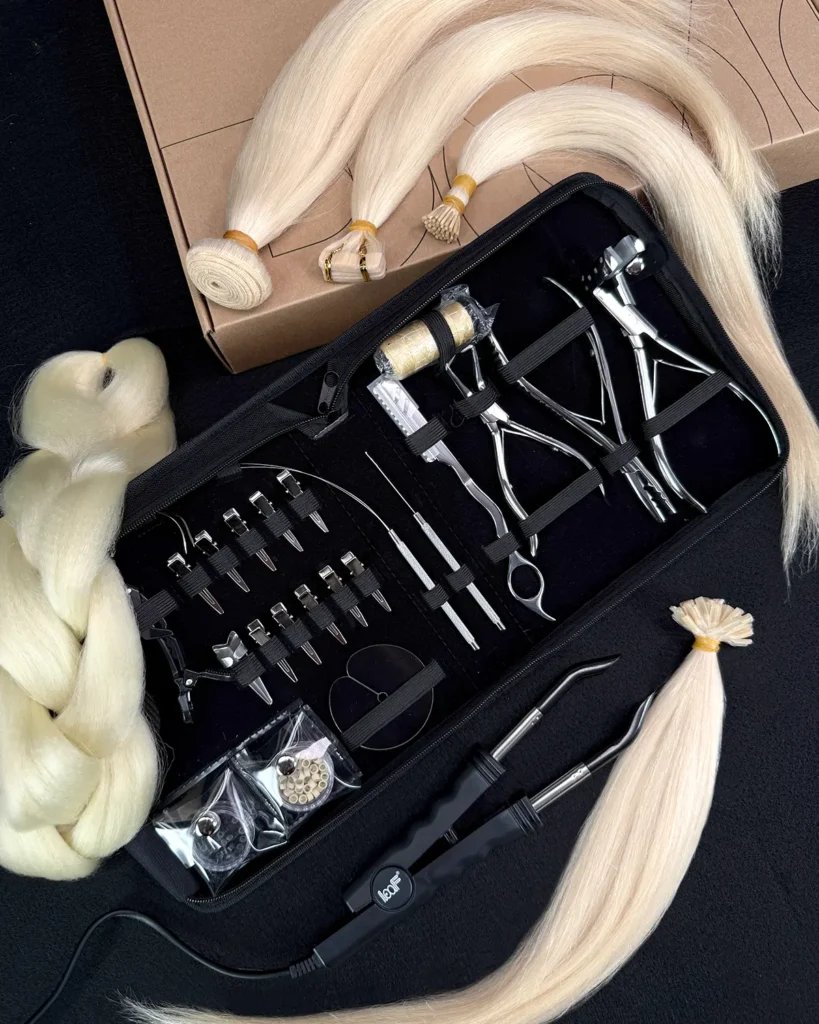 Hair and Tools for the Hair Extensions Kit by Pivot Point
