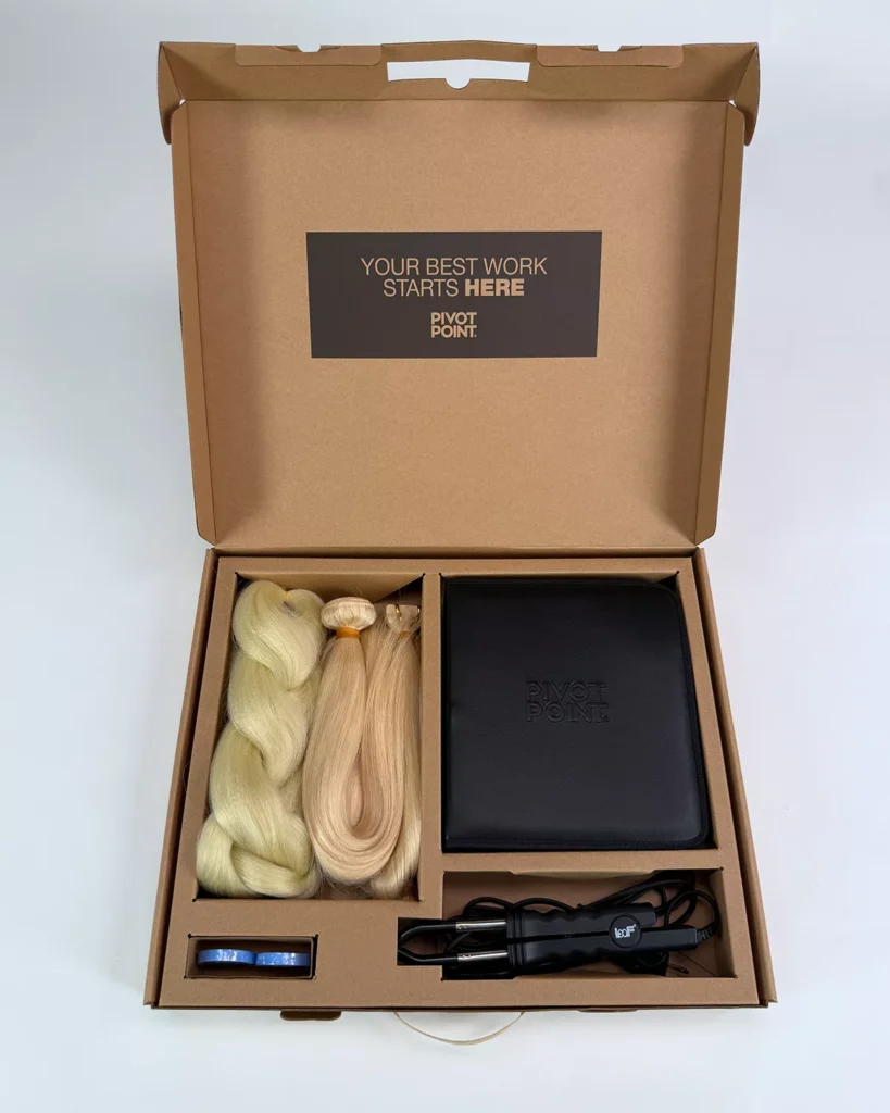 Packaging for the Hair Extensions Kit by Pivot Point