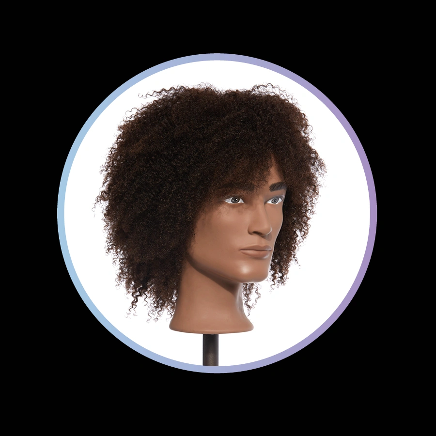 Mannequin Showcase: Cameron - 100% Human Textured Hair Mannequin